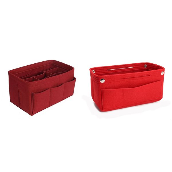 

beau-2pcs многофункциональные сумки косметические организатор кошелек вставьте сумка войлок ткани чехол для хранения - 26x15x14cm 22x15x9.5c
