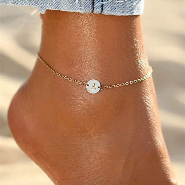 

26 letter anklet for women foot chain jewelry ankle, Red;blue