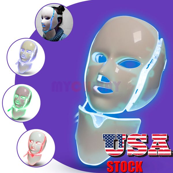 

7 color led pn skin rejuvenation facial&neck beauty mask pdt machine