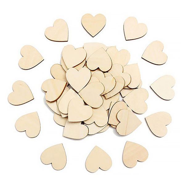 

10/25/50/100pcs diy blank heart wood slices discs wood heart love blank unfinished natural crafts supplies wedding ornaments