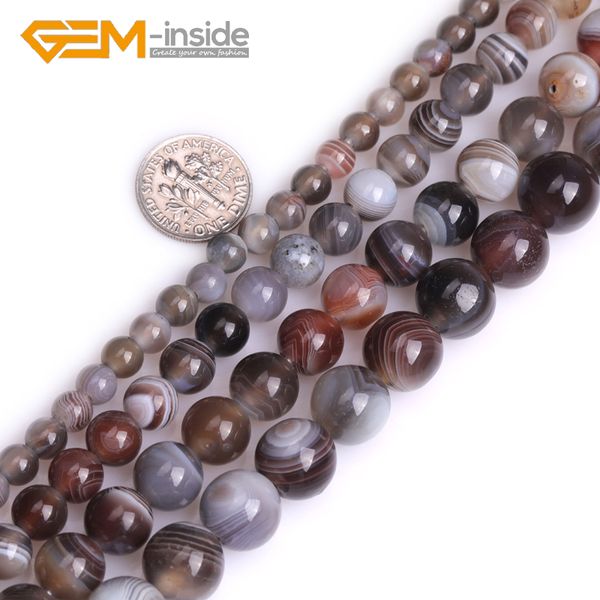 

natural onyx botswana agate stone round shape big hole loose beads for jewelry making diy gifts 15 inches strand wholesale