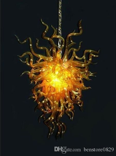 

ac110v 120v 220v 240v gold blown murano glass chandelier long chain led light source home decor chandelier