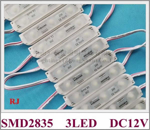 mit Linse LED-Lichtmodul Injektions-LED-Modul für Schilderkanalbuchstaben DC12V 78mm*18mm SMD 2835 3 LED 2W Doppelseitige Leiterplatte