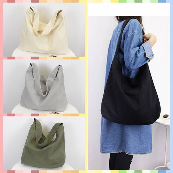 

fashion solid large capacity student school handbag women's shoulder bags canvas casual totes for girls beach bag day clutches
