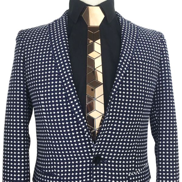 

Роскошные акриловые галстука Slim Fit Walnut Brown Зеркальные Hex Галстуки Vintage Style Bling Галст