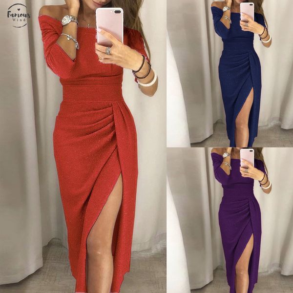 

женщин с плеча высокого щелевая bodycon с длинным рукавом платья женщин платье vestidos де фиеста платья bodycon роковой куклы платье женщин, Black;gray