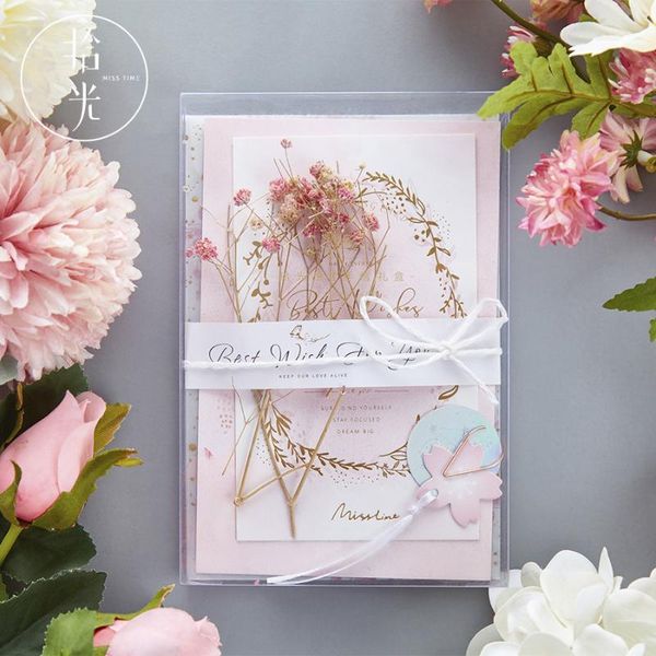 

gift wrap flower pattern office school greeting envelope, letter paper & card set stationery with scrapbooking stickers