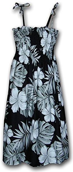 

hawaiian tube dress hibiscus blossom, Black;gray
