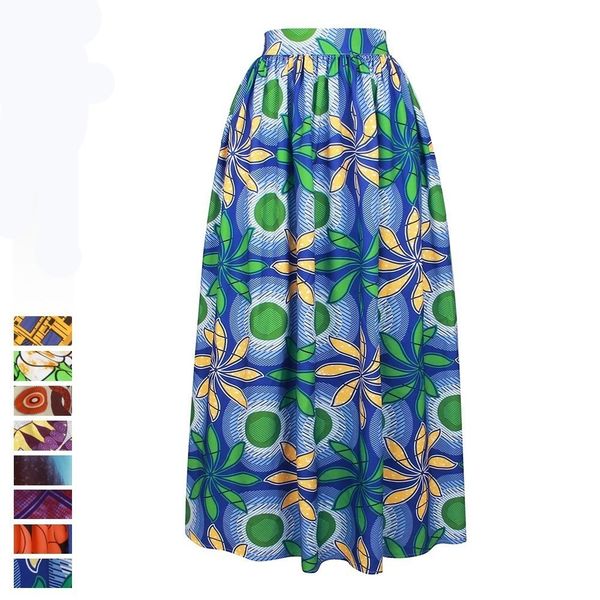 

fashion indonesia style printing fat mm thin half-body casual skirt woman, Black