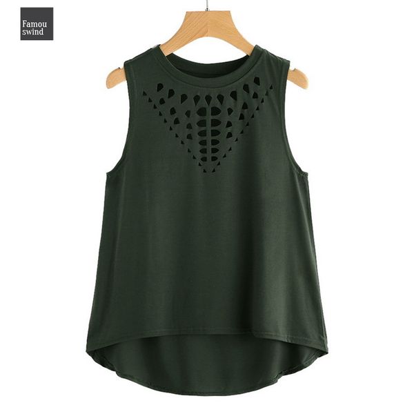 

хлопок новый tank top 2019 summer сыпучие выдалбливают вокруг шеи женщины тонкий одежда желтый повседневный femme танк tee tops, White