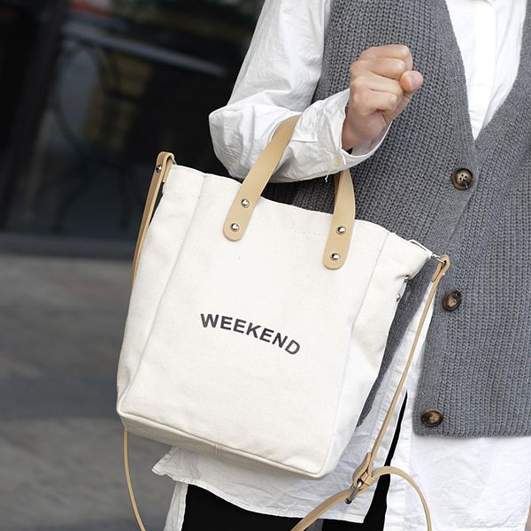 

canvas large capacity tote bags letter student bag for young girls fabric shoulder handbag pu leather shoulder strap women bag
