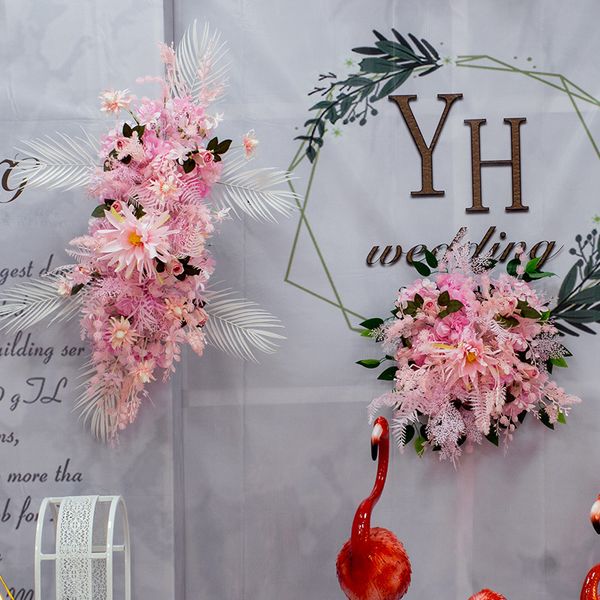 

60cm customize artificial flowers row for wedding wall arrangement supplies silk peonies fake flower row arch backdrop decor