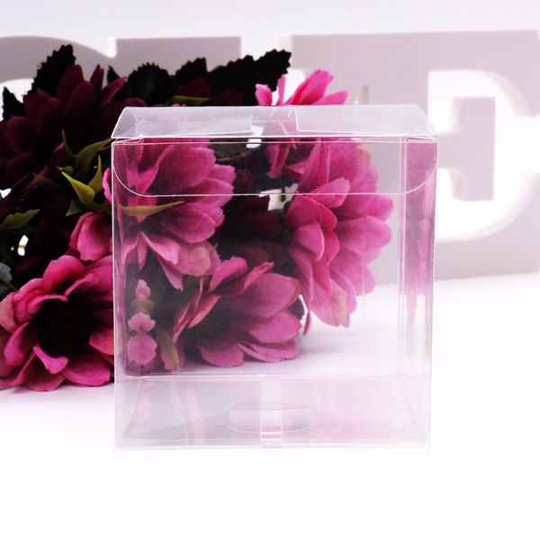 

10pcs transparent clear gift candy box square pvc chocolate bags boxes christmas gift box wedding favor party event decoration other event