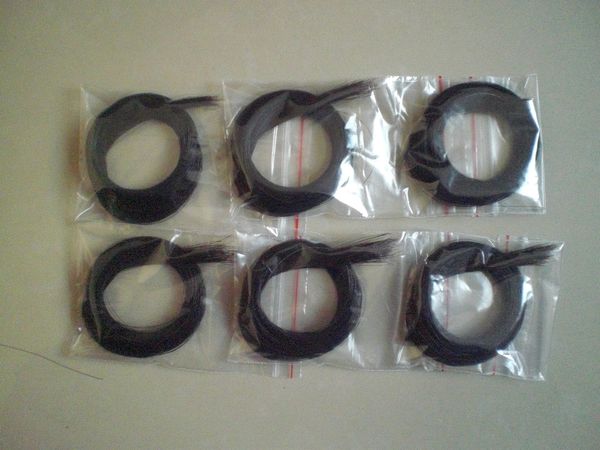 

6 hanks quality black violin bow hair 37 inches to 39 inches 8 grams each one