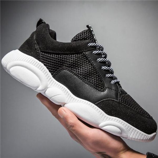 

2019 thick men spring and casual autumn bear sneakers men breathable shoes lace teddy comfortable flat shoes new rdvbq, Black
