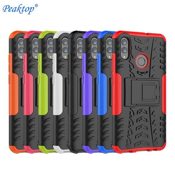 

peakfor cover huawei p smart 2019 case armor silicone hard plastic case for huawei psmart 2019 with phone holder stand