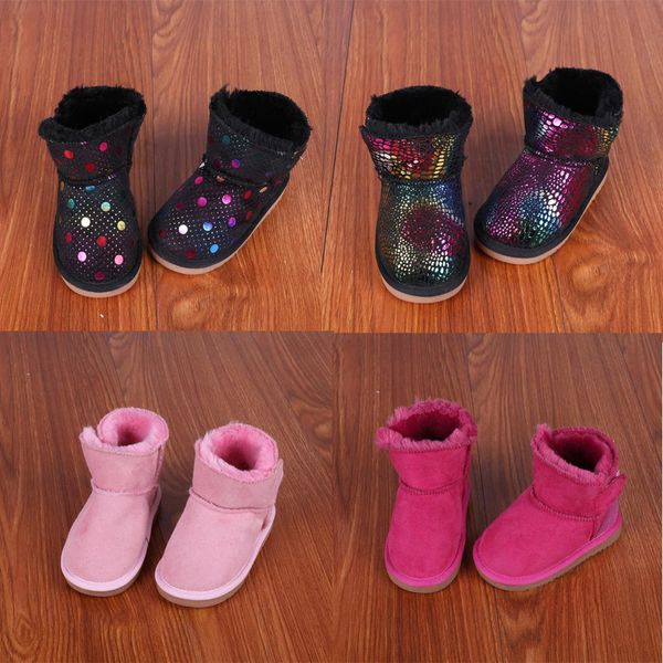 

baby winter shoes new children' boys and girls boots high-thicken warm snow boots cotton #ew, Black;grey