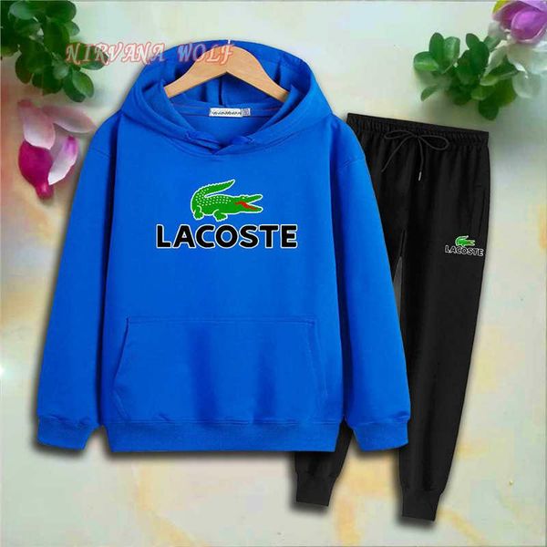 

crocodile children sports sets kids sets 2-7t kids hoodies pants 2pcs/set baby boy girl pure cotton pant sets letters printing spring, White