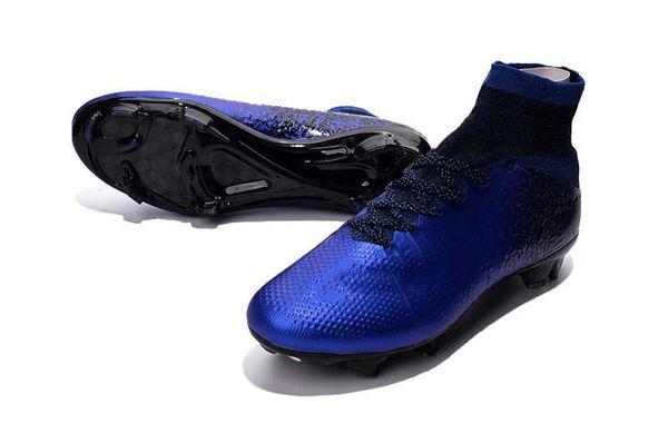 

mens/woman/kids football boots superfly v tf/ic/fg soccer shoes mercurial superfly v cr7 sea blue soccer cleat