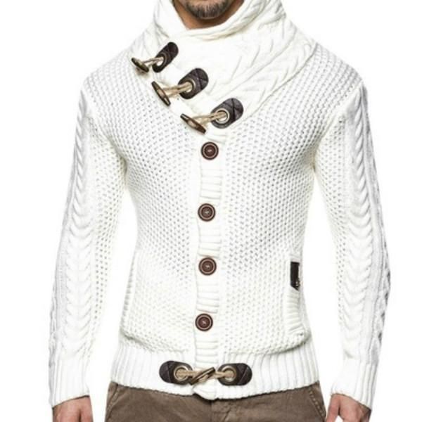 

mens designer knits cardigan outwear fashion mens solid color sweaters new fashion style with horn buckle boys casual selling, White;black