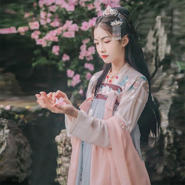 

chinese style women dancing clothes hanfu costume chinese ancient and traditional clothes folk dance performance dress dql735, Black;red