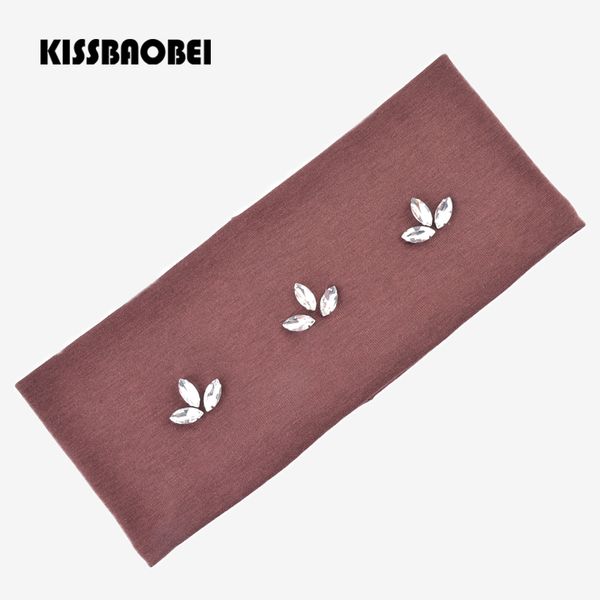 

hair accessories headbands women casual bright diamond elastic headwear turban hair clips for girls cotton solid color scrunchie