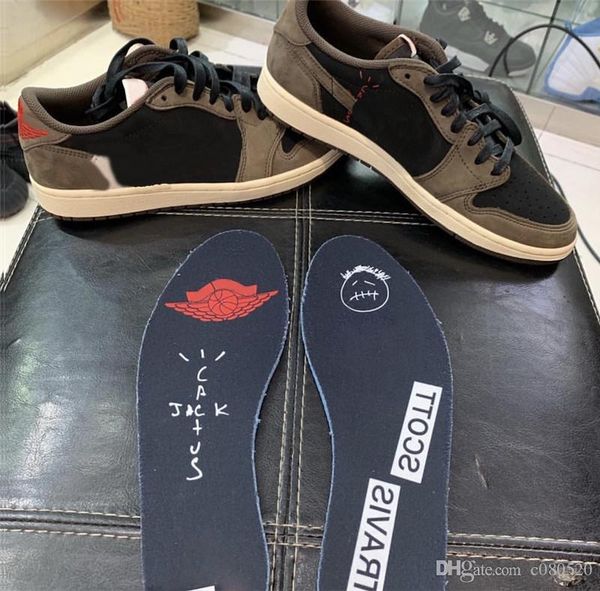 

2019 release travis scott x 1 low og ts sp 1s mens basketball shoes sail dark mocha university red outdoor sneakers cq4277-001 us7-13