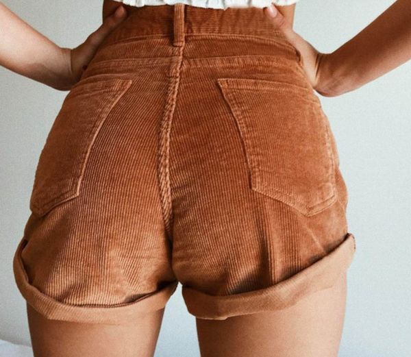 

короткие femme женщина шорты высокой талией эластичный вельвет шорты новых женщин вскользь streetwear шорты женский сыпучие летняя молния кн, White;black