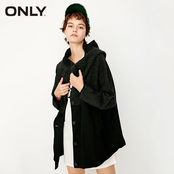 

only brand 2019 new early spring fashion casual wool hooded batwing sleeve mid-length female dust coats |116336523, Tan;black