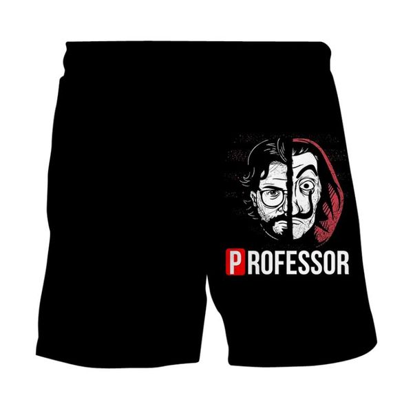 

летний мужской спортивный костюм la casa de papel 3d print money heist the house of paper шорты высококачественные пляжные брюки, White;black