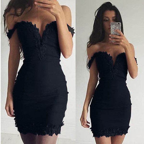 

2017 new summer uk womens bodycon bandeau dress ladies lace plunge nightout mini dress size 6-14, Black;gray