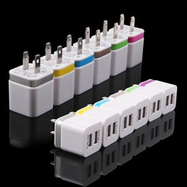 

metal dual usb wall us plug 2.1a ac power adapter wall charger plug 2 port for samsung galaxy note lg tablet