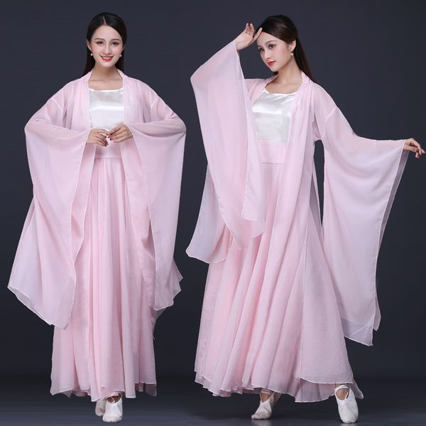 

chinese folk dance ancient chinese costume fairy clothes for women hanfu water sleeves national traditional stage costume dl4159, Black;red
