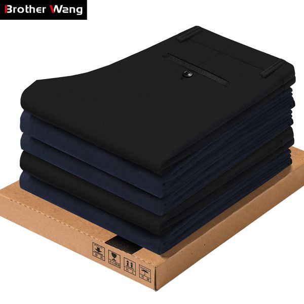 

2019 summer new men's thin casual pants classic style black slim business elastic wrinkle resistance trousers male brand