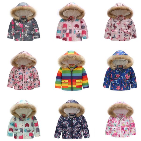

baby girls jacket 2019 winter children jacket for girls coat kids thick warm hooded outerwear toddler coats for girls clothes le415, Blue;gray