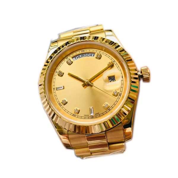 

luxury watch day date mechanical designer mens watches watches sapphire glass stainless steel male wristwatches montre, Slivery;brown
