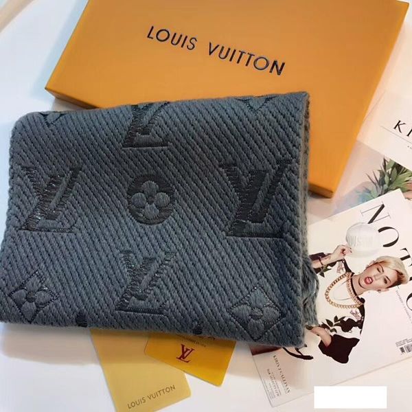 

2019 популярные красивые мужчины женщины осень и зима шерсть вязаный шарф монограмма цветок дизайн шарф платок, Blue;gray