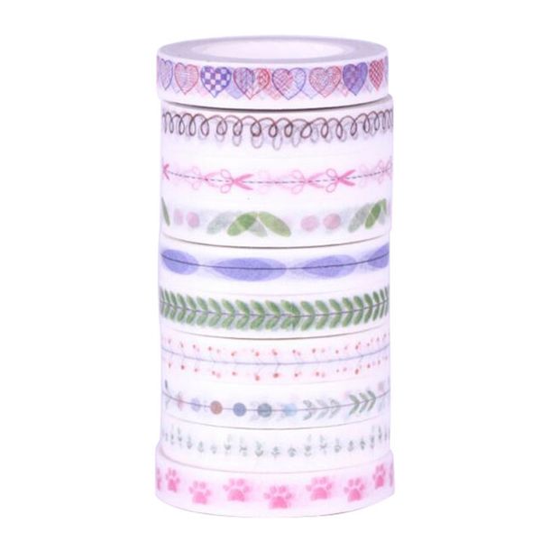 

10pcs/set 8mmx10m fresh style japanese heart washi tape for decoration frames