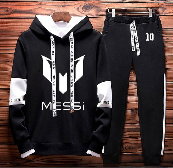 

hoodies men messi printed sportwear men hoodies casual fashion sweatshirts harajuku tracksuit mens pants suit 2pcs k