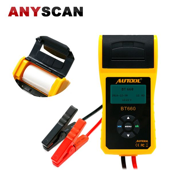 

autool bt-660 car battery tester with built-in printer bt660 battery analyzer for flooded, agm, gel, efb detect bad cell