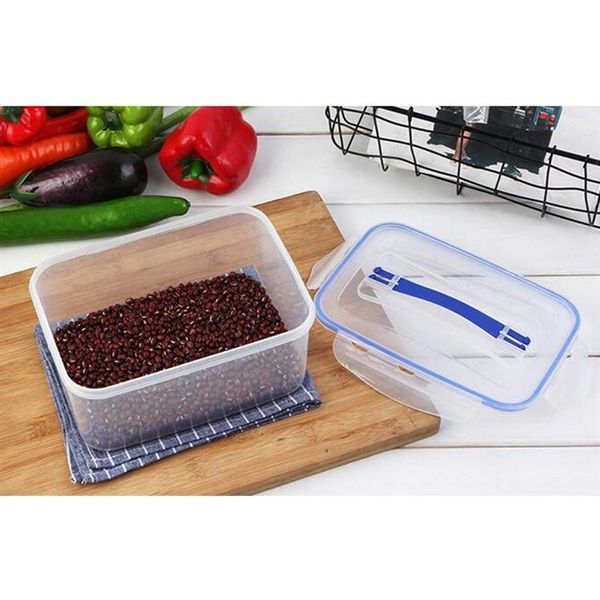 

портативный прямоугольная sealed box контейнер продукты свежее сохраняя single layer кухонный бокс для хранения коробка с ручкой для кухни о