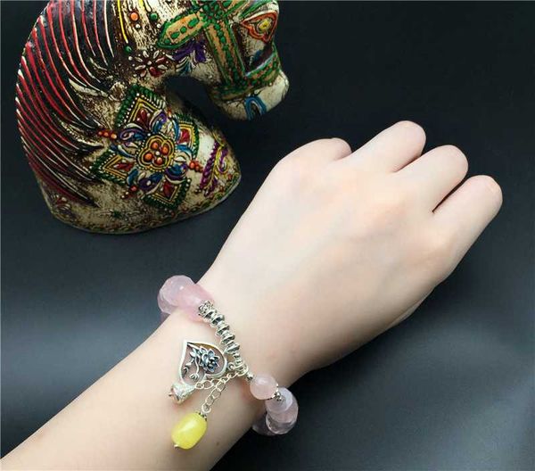 

new arrival beeswax natural crystal 925 silver hand string bracelet original retro personality birthday gift, Golden;silver