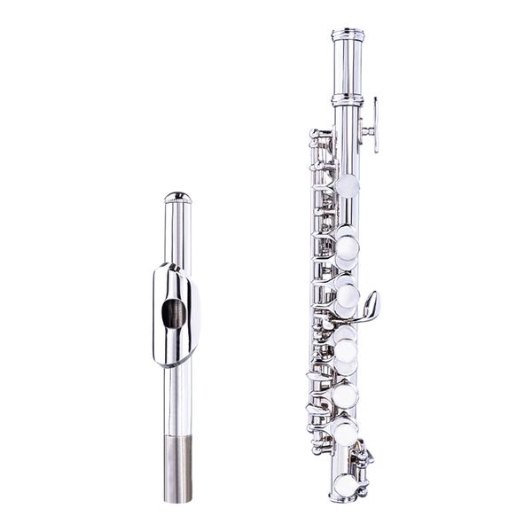 

cupronickel piccolo c musical instrument and hard case and cleaning rod