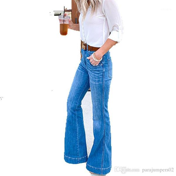 

washed jeans skinny pure color casual trousers wide leg bleached vintage fashion apparels women designer light, Blue