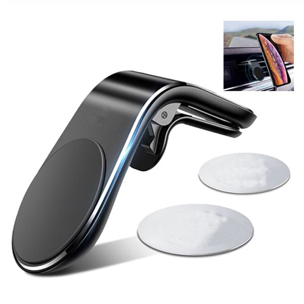 

magnetic car phone holder l shape air vent mount stand in car gps mobile phone holder for iphone x samsung s9 xiaomi