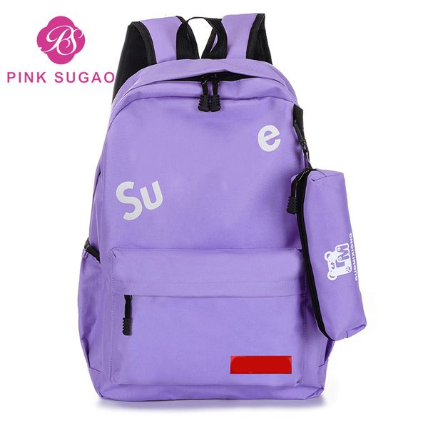 

розовый sugao 2 шт. набор рюкзак дизайнер рюкзак для женщин рюкзаки девушки дизайнер сумки кошельки сумка для школьников холст рюкзак