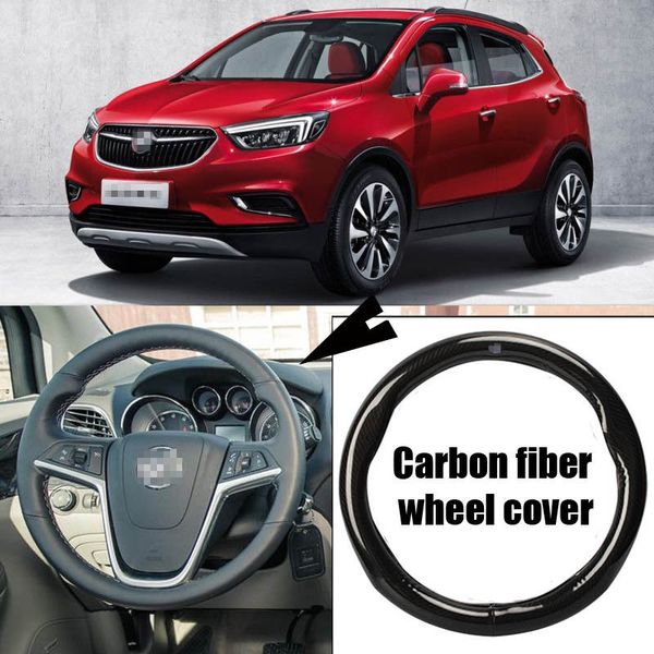 

for buick encore car carbon fiber leather steering wheel cover sport racing