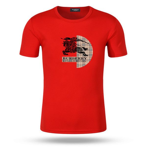 

fashion designer short t-shirt european style men's round neck t-shirt 100% cotton short-sleeved men's clothes, White