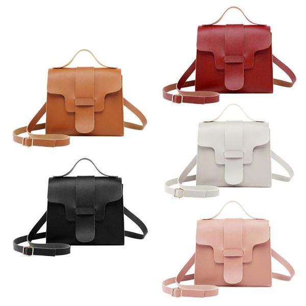 

fashion women solid color crossbody bag pu leather handbag designer shoulder bags small chain messenger bags