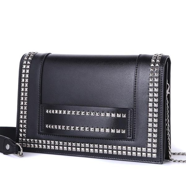 

belle2019 leather genuine on guangzhou rivet small square cowhide woman package